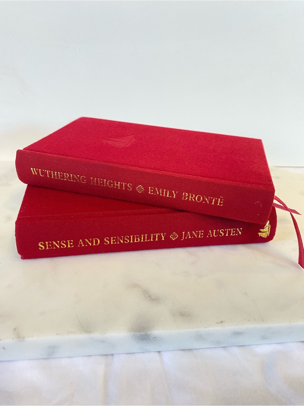 Collectors Library Set Of 2 Brontë Sisters Books Pocket Sized Red Fabric Bound